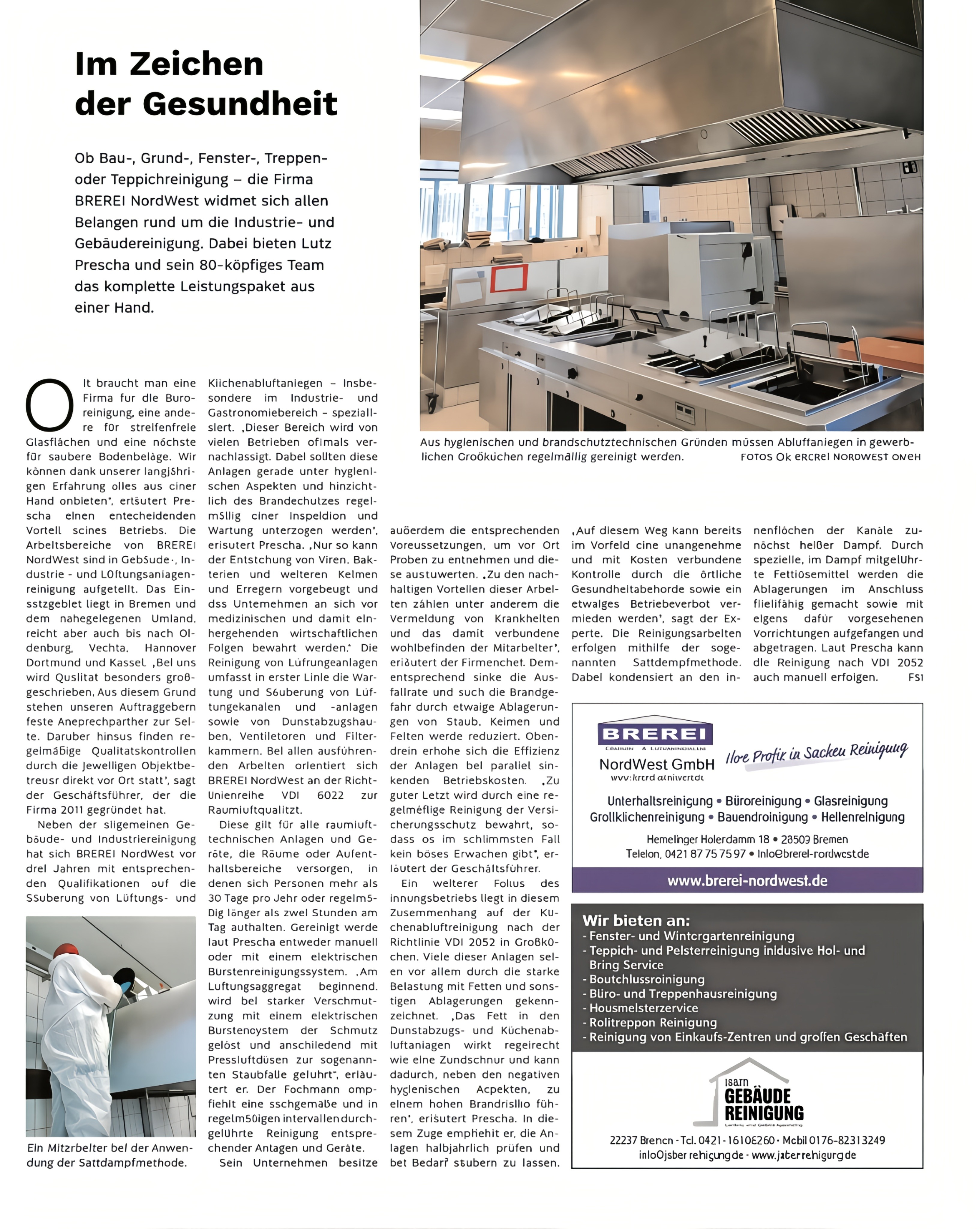 Archived trade article about BREREI NordWest titled Im Zeichen der Gesundheit